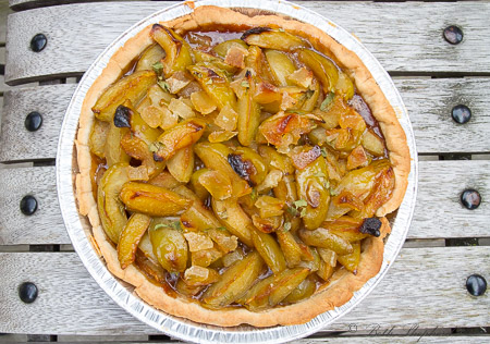 Greengage Plum Pie with Lemon Verbena and Candied Ginger