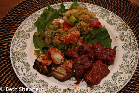 Shish Kebab and Taboule, Armenian recipe