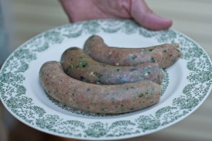Chicken feta and spinach sausages