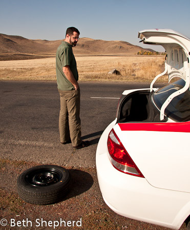 Flat tire in Armenia