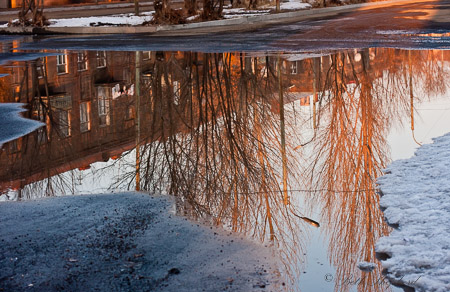 Puddle reflections in Gyumri