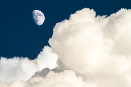 Moon over CO in blue