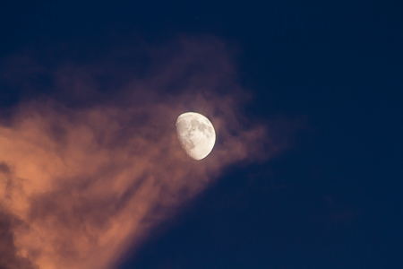 Moon over CO in pink