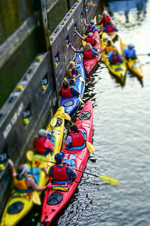 Kayakers in the locks