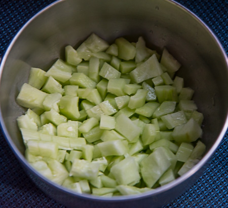 Armenian cucumber cut